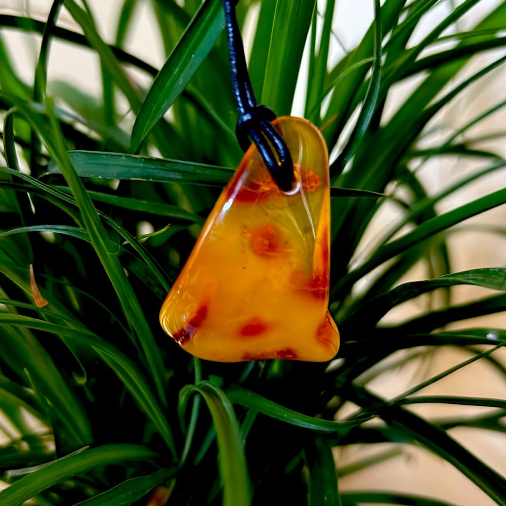 Raw amber pendant